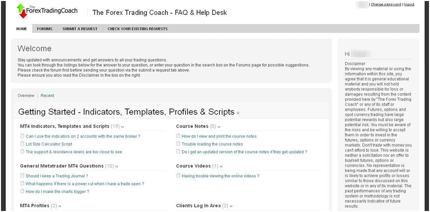 The Help Desk offered many answers to my Forex questions